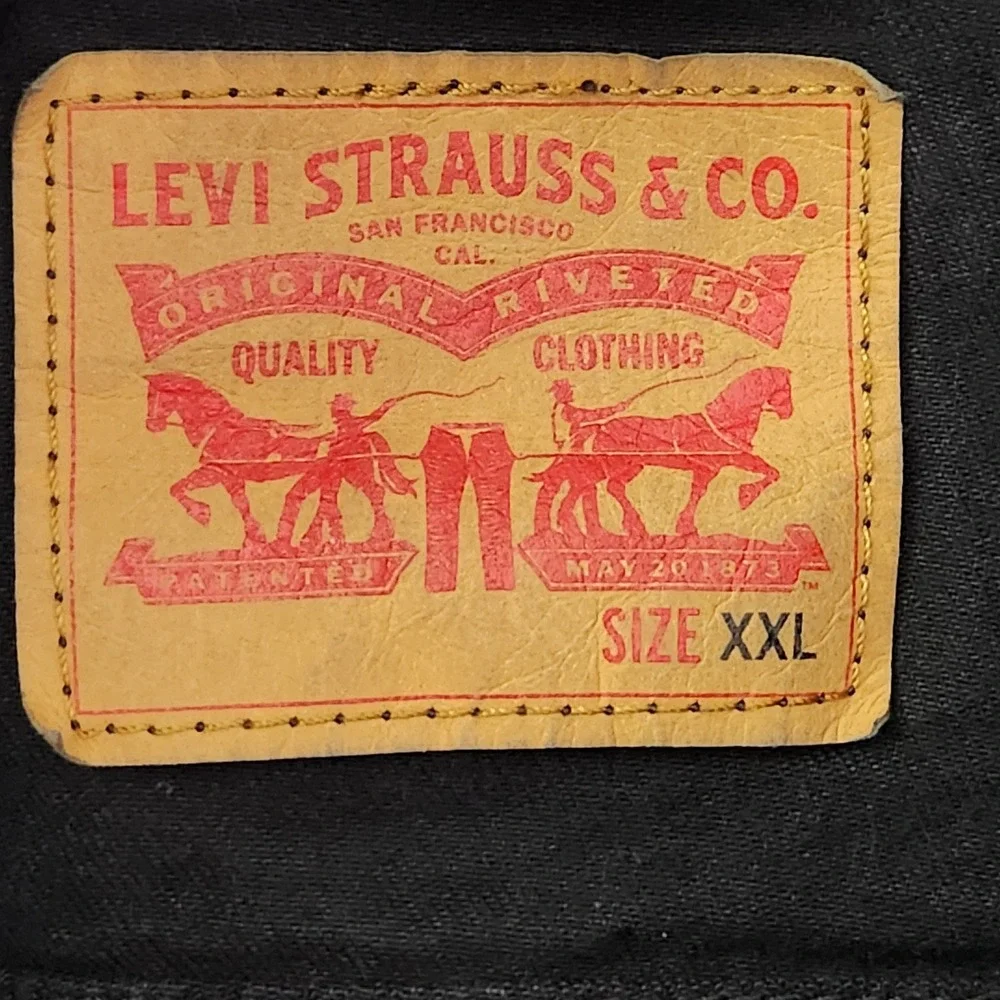 Levis Trucker Jacket Mens XXL Faded Black Denim Button Front Unlined 72334-0223